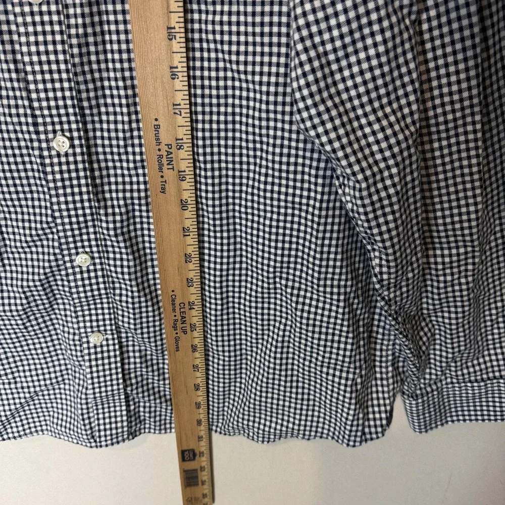 Banana Republic Shirt Mens XL Blue Check Untucked Fit Button‎ Down Oxford Casual